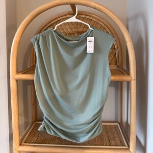 Abercrombie & Fitch Sleeveless Draped Tank - Sage Green